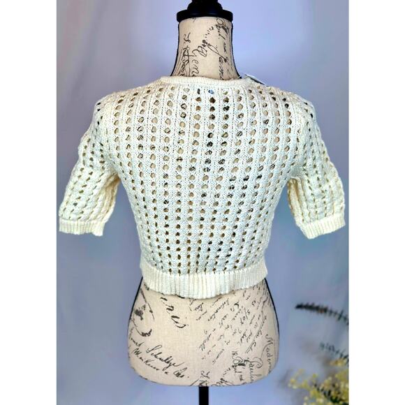 525 America Adele Cropped Short Sleeves Cardi Chalk size S - Picture 10 of 14